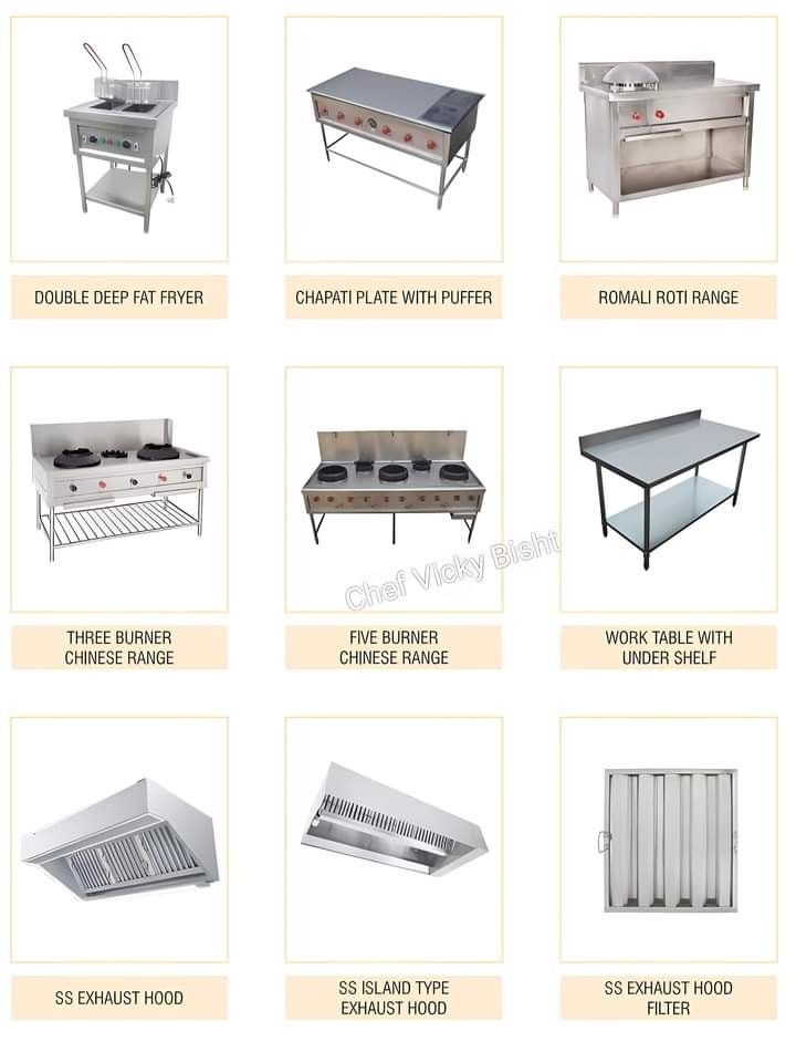 different types of commercial kitchen equipment