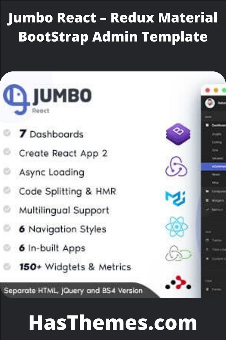 jumbo react - redux material bootstrap admin template