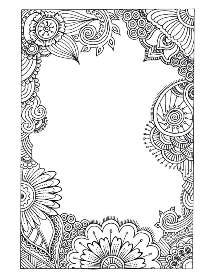 a black and white drawing of an ornate frame