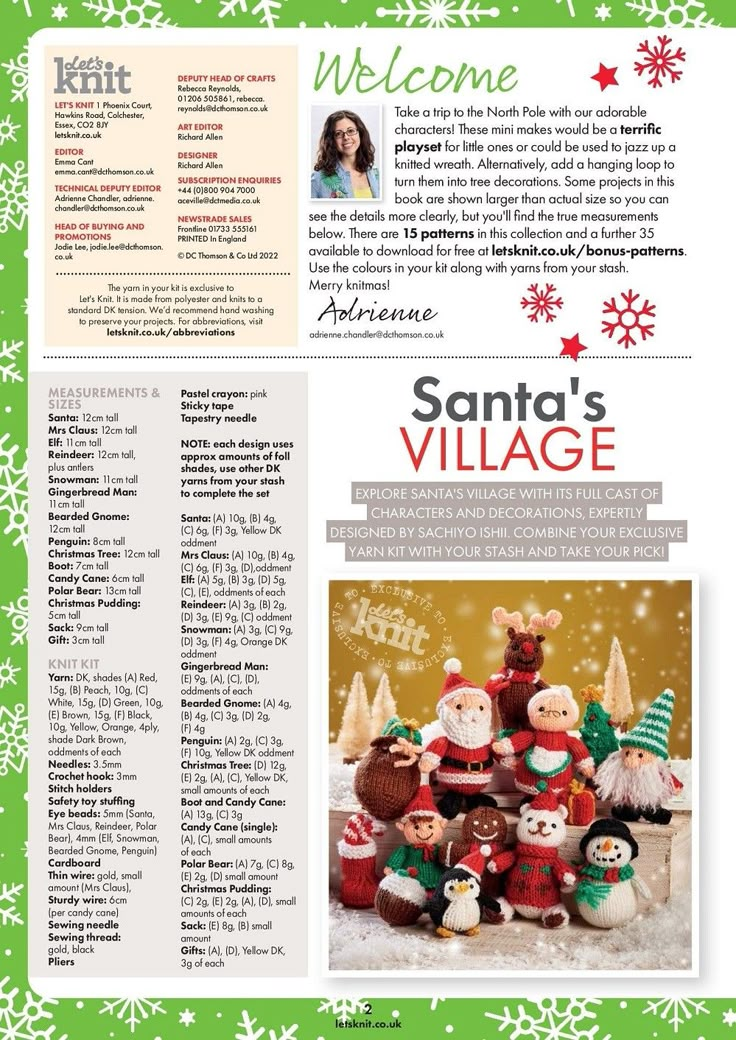 the front page of santa's village magazine