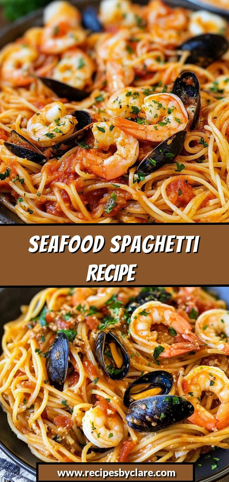 seafood spaghetti recipe with shrimp and mussels