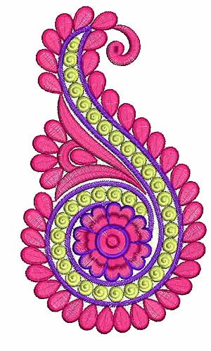 a pink and green paisley design on a white background