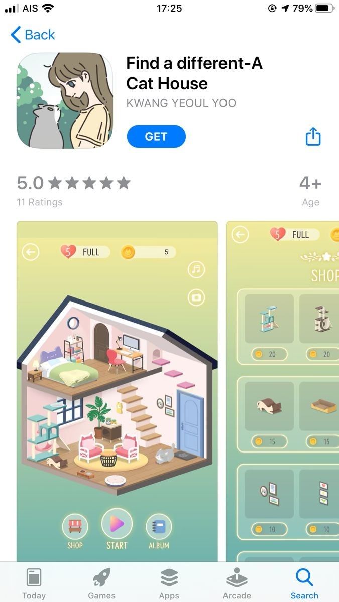 the app is showing an image of a cat house