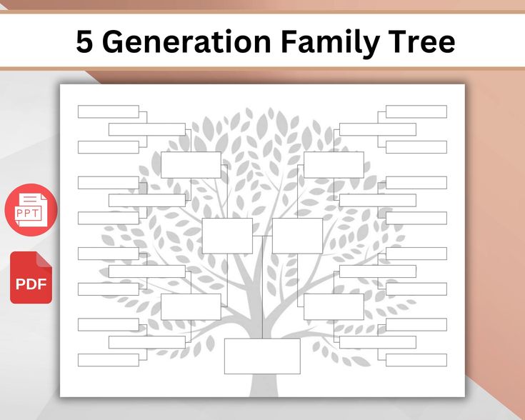 the 5 generation family tree is shown in this graphic