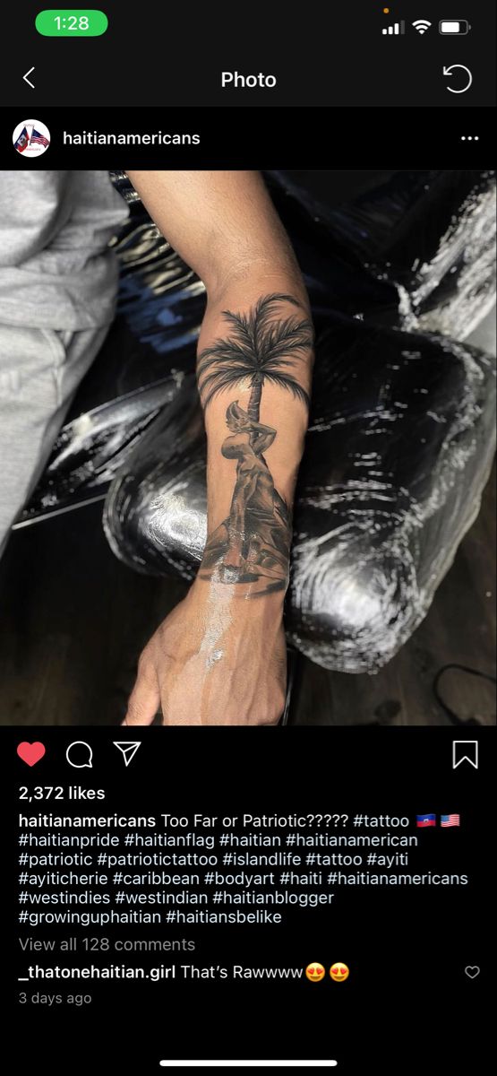 a man with a tattoo on his arm and hand is shown in an instagramture