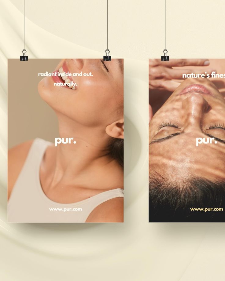 Final branding bits for Pur. My main goal for this branding was to speak volumes about the love Pur has for clean, natural skincare. From posters to social media templates, my choice of minimalistic branding is a reflection of Pur’s belief in the power of purity. This brief was so much fun - it really pushed me to stick to minimalism whilst keeping my vision of an organic vibe alive. Thank you! 💛 @briefhaus #BHpur #BriefHaus #skincare #vegan #skin #selfcare #graphicdesign #promotions ... Clean Beauty Brands, Clean Social Media Design, Beauty Clinic Branding, Skincare Brand Social Media, Skincare Creatives, Skincare Social Media Design, Cosmetic Poster Design, Skincare Poster Design, Clean Branding Design