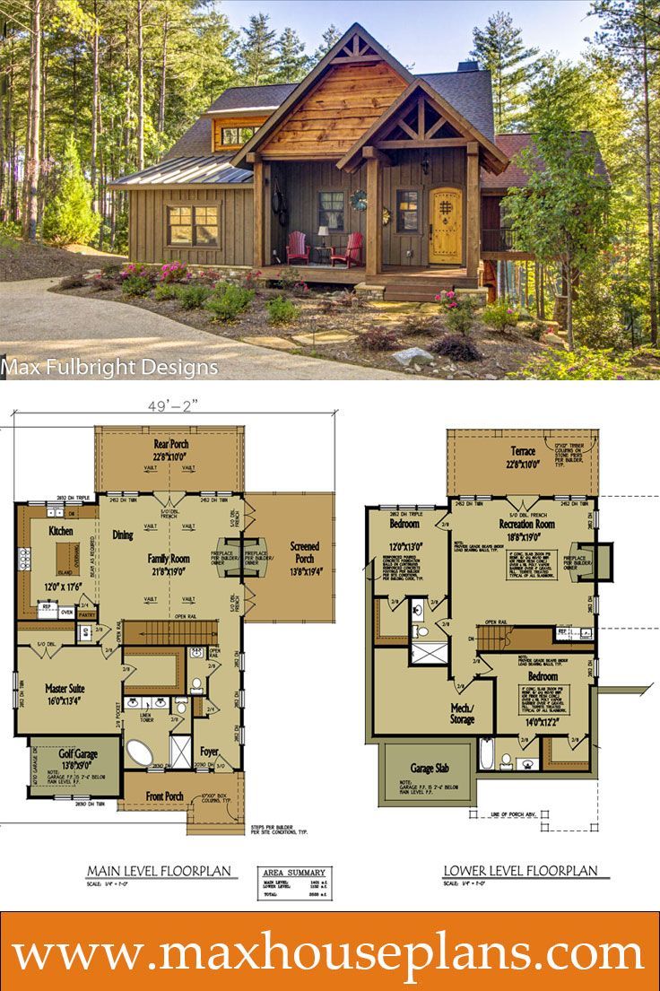 the floor plan for a small cabin house with lofts and living quarters is shown