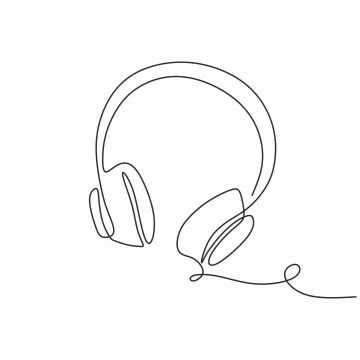 a line drawing of headphones