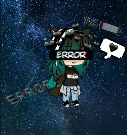 an anime character with the word error in front of her face and stars behind her