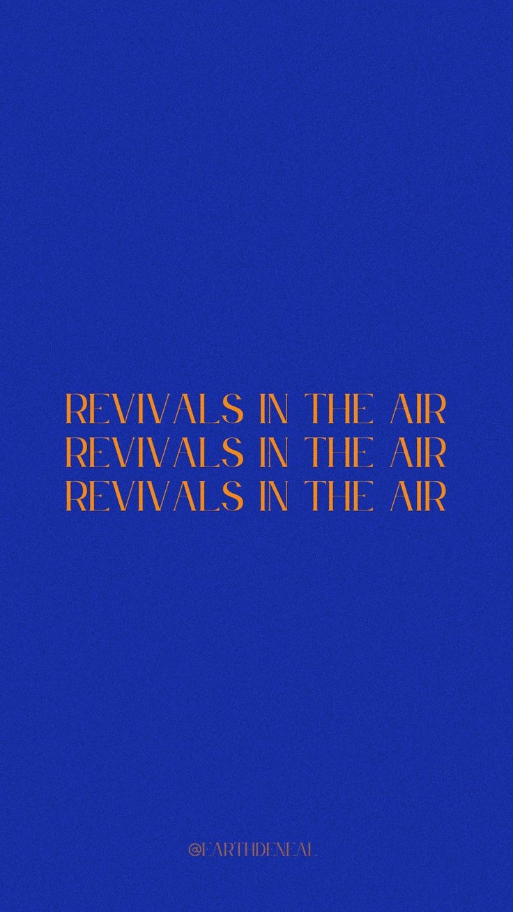 a blue background with the words revival in the air