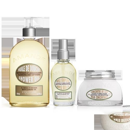 Almond Body Care Trio Man Shower, Shower Oil, L Occitane, Pretty Skin, Oils For Skin, Body Products, Body Moisturizer, Beauty Gift, Body Skin