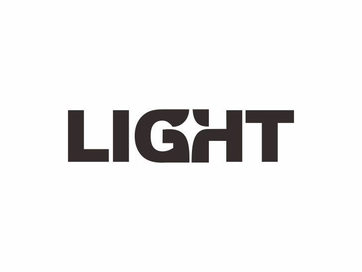 the word light is written in black and white on a white background with an image of a