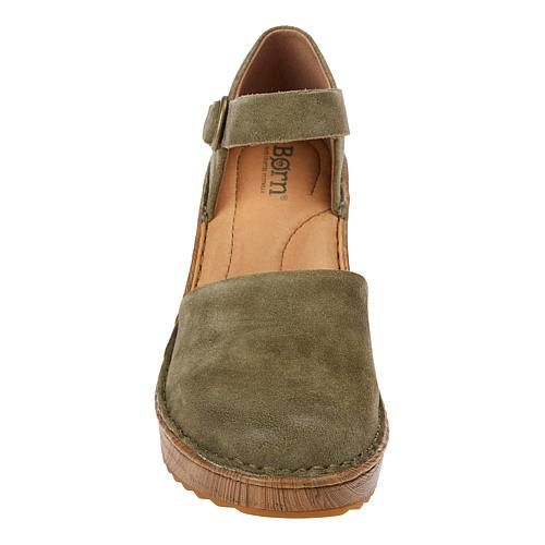 Born Nellie Leather or Suede Mary Jane Wedge  A D'orsay-inspired design featuring an easygoing wedge heel makes Nellie the kind of  Mary Jane you can wear to the park, on midday errand runs, and then styled with a cute 'fit for early evening aperitifs. Joanna Gaines Shoes, Womens Mary Jane Shoes, Casual Brown Closed Toe Mary Janes, Brown Leather Closed Toe Wedge Sandals, Born Shoes Women, Brown Suede-lined Clogs With Round Toe, Comfortable Dress Shoes For Women, Mary Jane Outfit, Brown Mary Janes With Removable Insole, Closed Toe