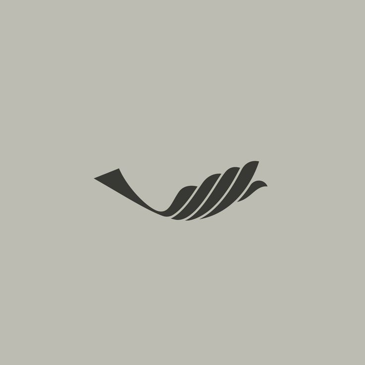 an abstract black and white bird logo