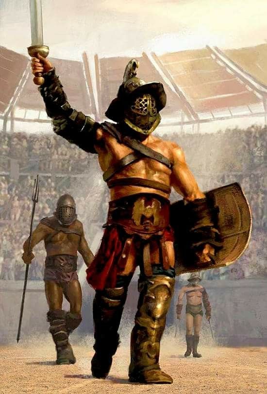 Men are made to fight for sport, to amuse their female Mistresses. Roman Gladiators, Gladiator Tattoo, Roman Soldier, Ancient Rome, Roman Empire, Knights, Rome, Soldier, Fantasy Art