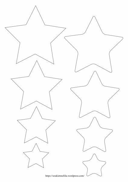 five stars that have been cut out to make them look like they are flying in the air