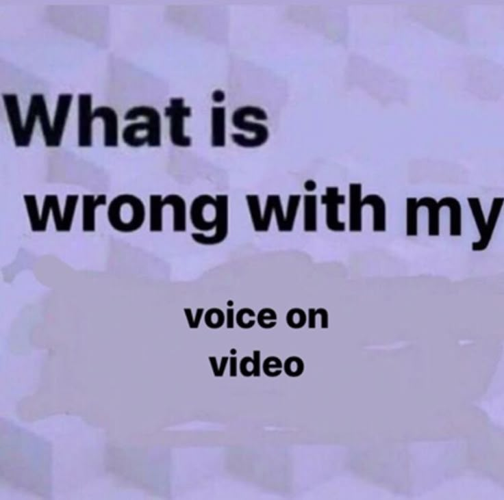 an advertisement with the words, what is wrong with my voice on video written in black