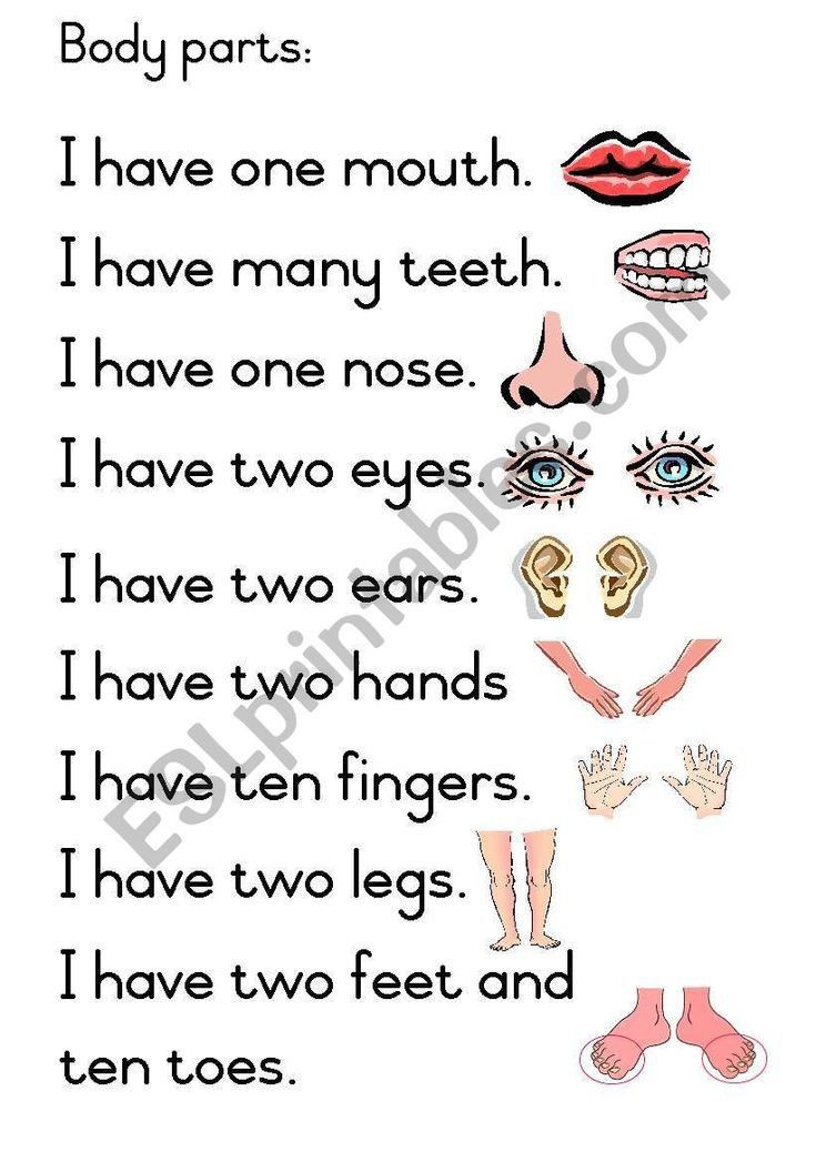 an english worksheet with the words body parts