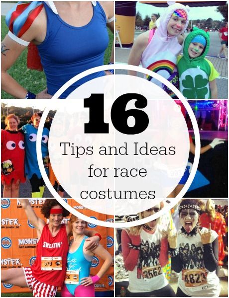 some people are wearing costumes and posing for pictures with the words 16 tips and ideas for race costumes