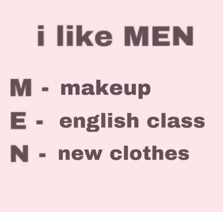 i like men m - makeup e - english class n - new clothes png