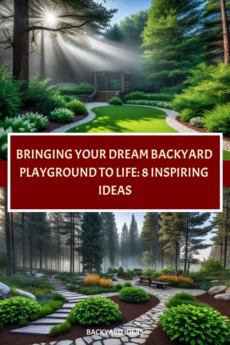 an image of a garden with the words bringing your dream backyard playground to life's ins