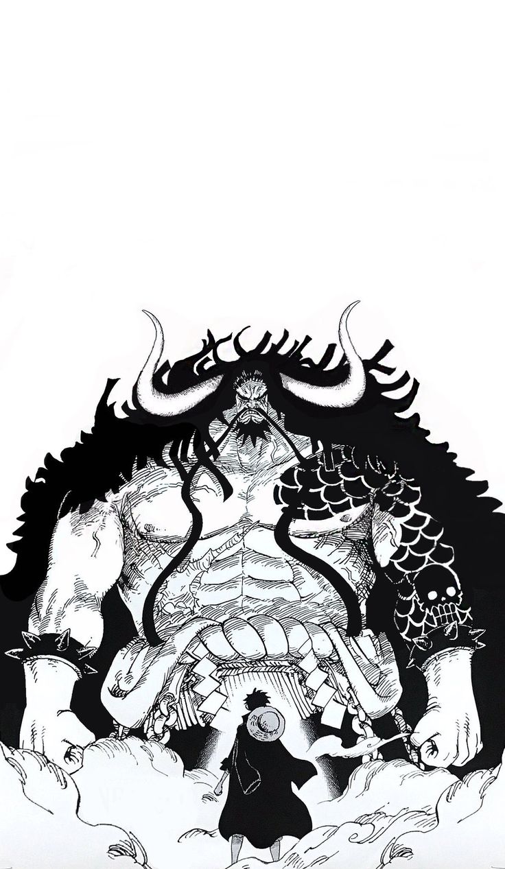 an ink drawing of a demon with horns on his head and hands in the air