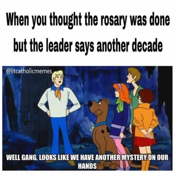 an image of cartoon characters with caption that reads, when you thought the rosemary was done but the leader says another decade well