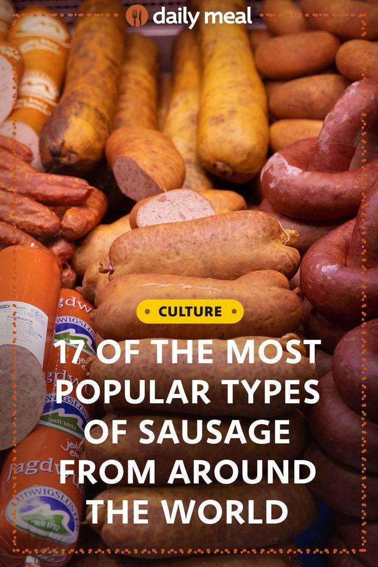 the most popular types of sausages from around the world are featured in this ad