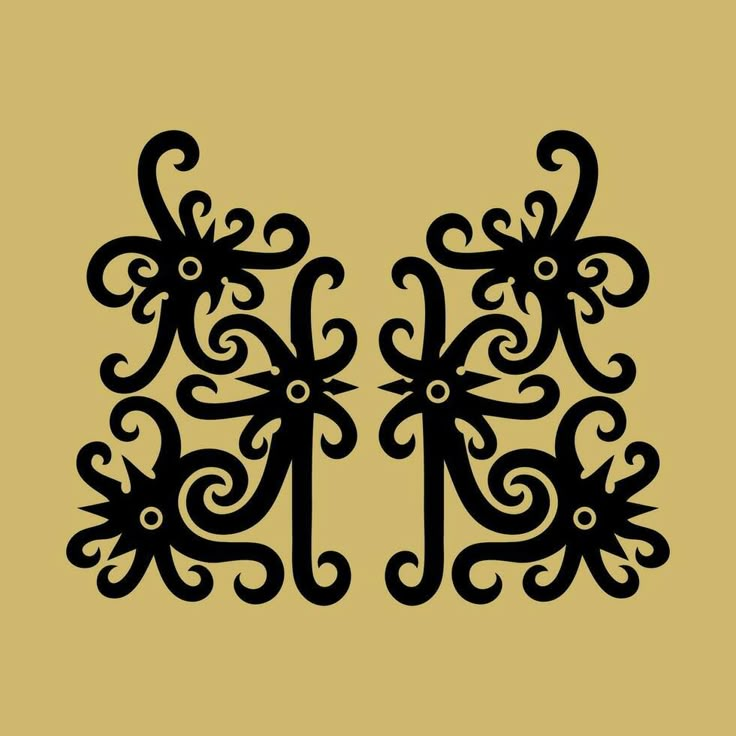 an ornamental design on a beige background