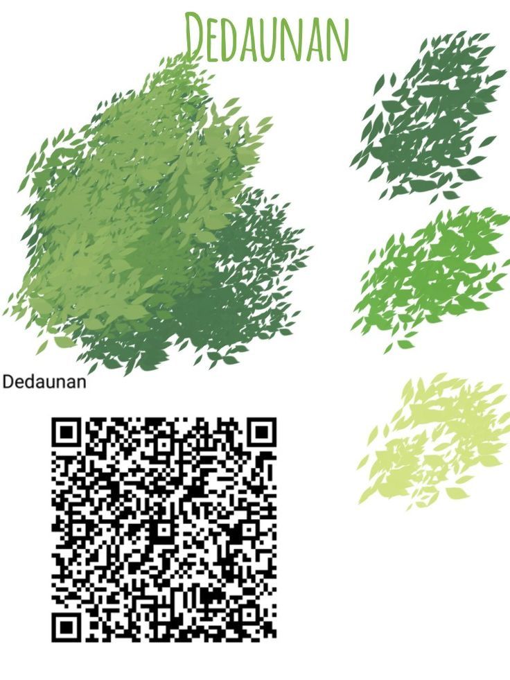 three different types of trees with qr code