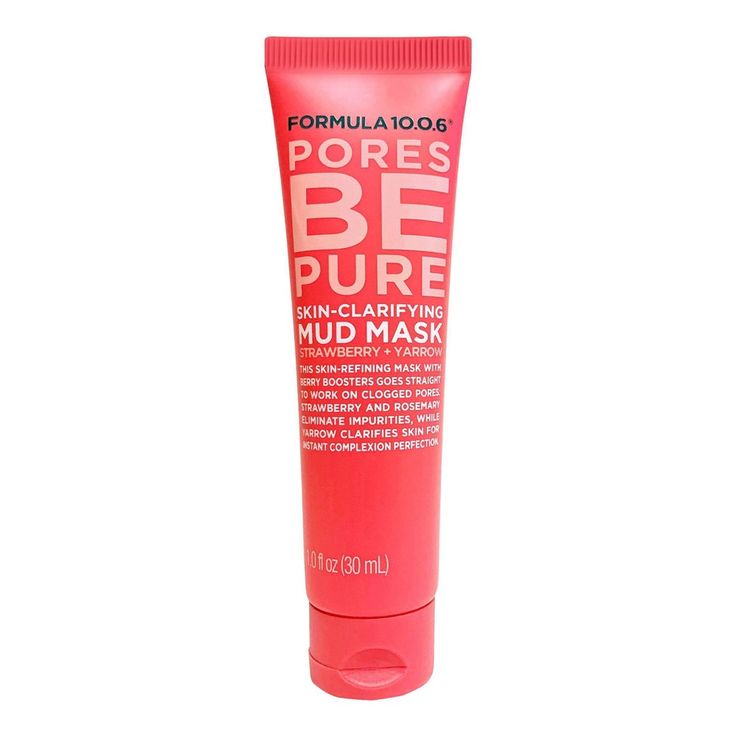 Draw out impurities from clogged pores with this trial sized Formula 10.0.6 Pores Be Pure Skin-Clarifying Mud Mask with Strawberry and Yarrow! This skin-refining mud mask with berry boosters goes straight to work on clogged pores. Strawberry and Rosemary eliminate impurities, while yarrow clarifies skin for instant complexion perfection! Formula 10.0.6 Pores Be Pure trial size is perfect to try this top selling item or to help relax and purify your skin while travelling! Qasil Powder Face Mask, Strawberry Body Cleanser, Formula 10.0.6, Best Mud Mask, Cherry Face Mask, Strawberry Facial Mask, Target Beauty, Peel Off Mask, Mud Mask