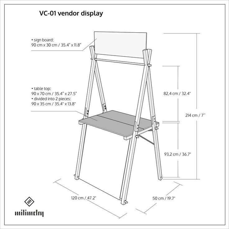 a drawing of a folding chair with measurements for the seat and back side, as well as