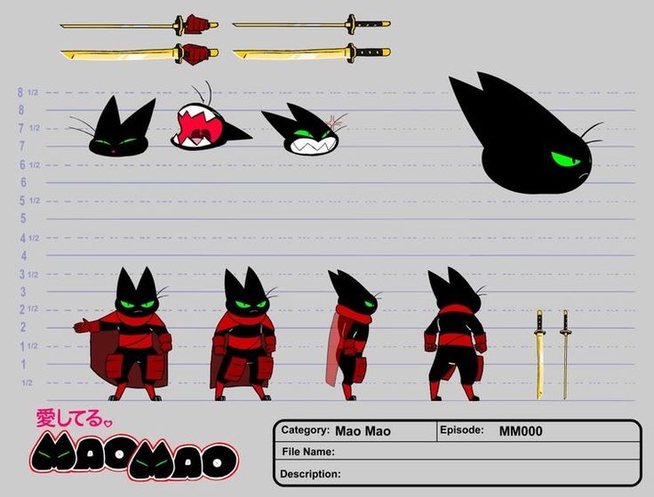 the character sheet for an upcoming animated movie