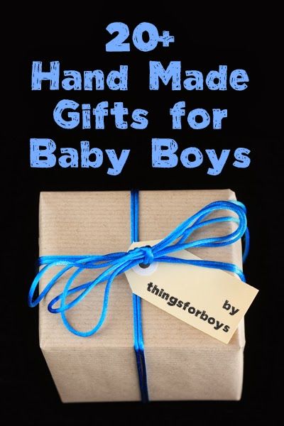 a wrapped gift box with the words 20 hand made gifts for baby boys