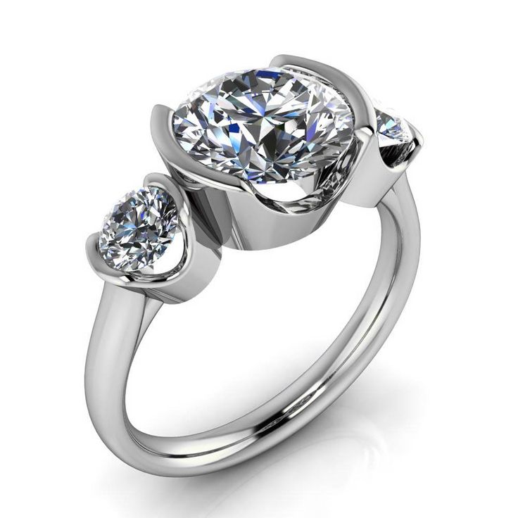 a diamond ring with three stones on it