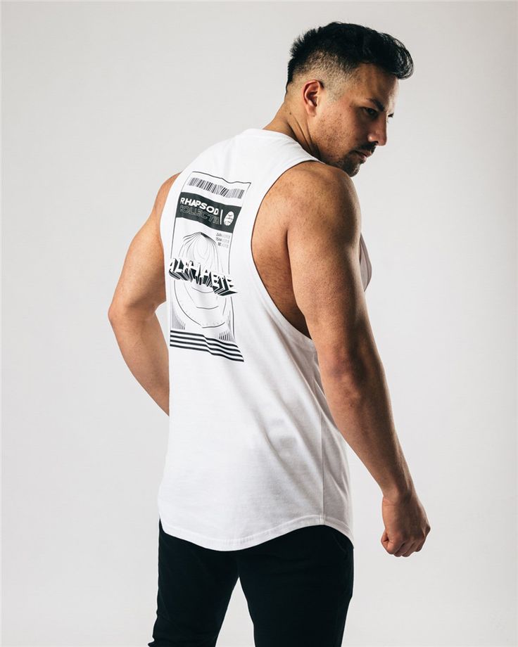 Casual Printed Men’s Sleeveless Fitness Tank Top - Men's Fitness Apparel, Men's Workout Tank Tops | Vivinch Summer Racerback Gym Vest, Summer Gym Racerback Vest, Sleeveless Athleisure Tops For Streetwear, Cotton Sportswear Muscle Tee For Sports, Cotton Muscle Tee For Sports, Athleisure Sleeveless Tops For Streetwear, Athleisure Sleeveless Streetwear Top, Moisture-wicking Cotton Tank Top For Sports Season, Sporty Cotton Athletic Fit Tank Top