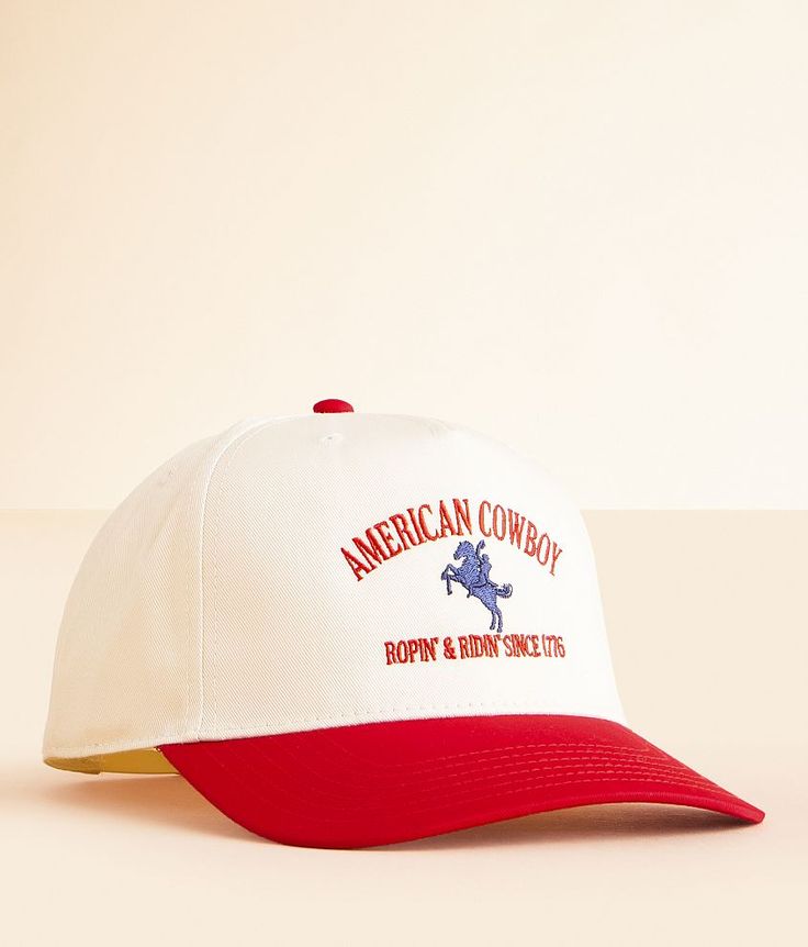 The Happiest American Cowboy Baseball Hat - Red/Cream , Women's Naturalred Embroidered snapback hat One size fits most. 65% Polyester 35% Cotton. Apparel & Accessories > Clothing Accessories > Hats Cowboy Baseball Cap, Lana Del Rey Baseball Cap, Cool Baseball Hats, Cute Baseball Hats For Women, Trendy Trucker Hats For Women, Cute Hats For Women Ball Caps, Sorority Hats, Fourth Of July Accessories, Cute Baseball Caps