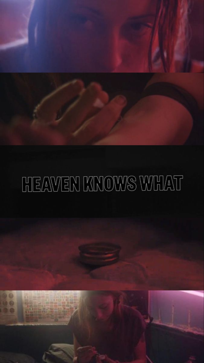 two pictures with the words heaven knows what