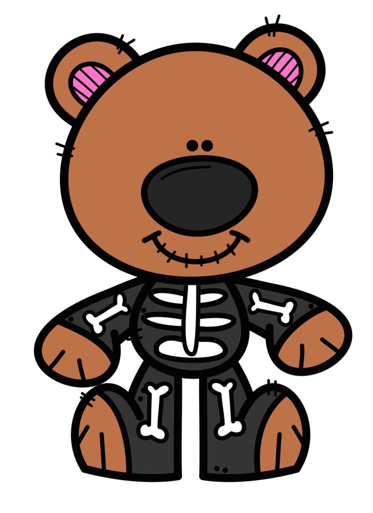 a brown teddy bear with bones on it's chest