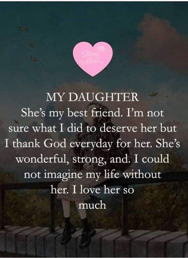 a woman standing on top of a bridge with a pink heart above her head and the words, my daughter she's my best friend i'm not sure