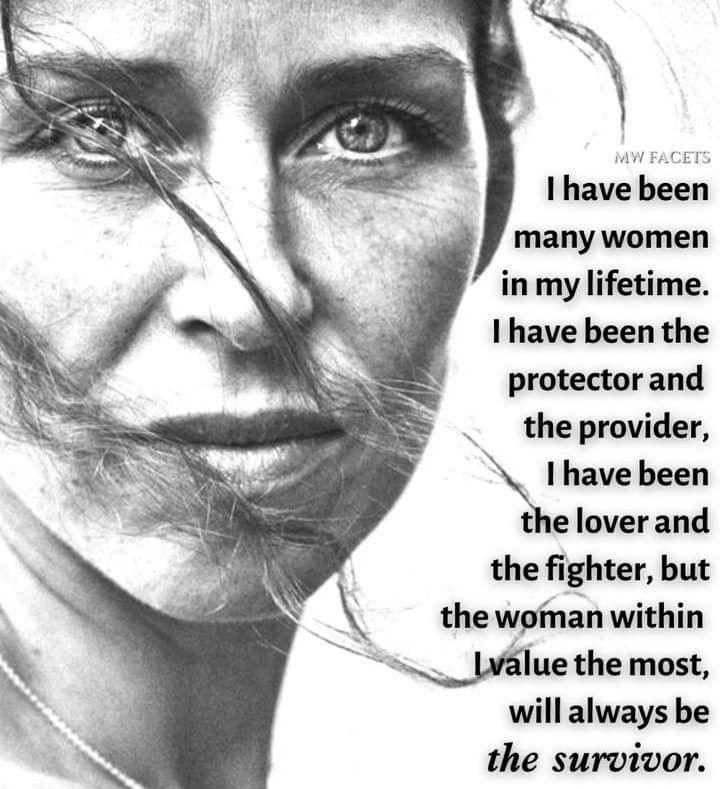 a woman's face with the words i have been many women in my life