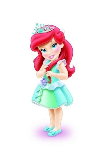 the little mermaid is brushing her teeth while wearing a tiara and holding a toothbrush