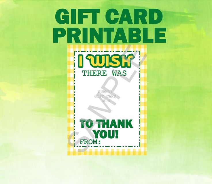 a green and yellow gift card with the words i wish to thank you from