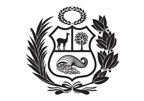 the coat of arms with laurels and an animal on it, surrounded by leaves