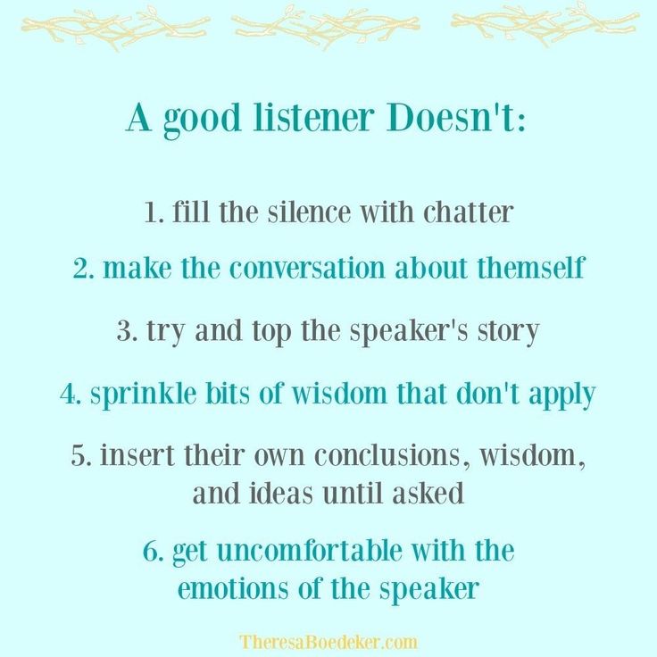 a poem with the words'a good listener doesn '