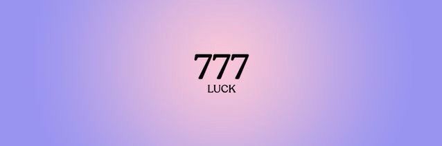 the number 777 is written in black on a purple background