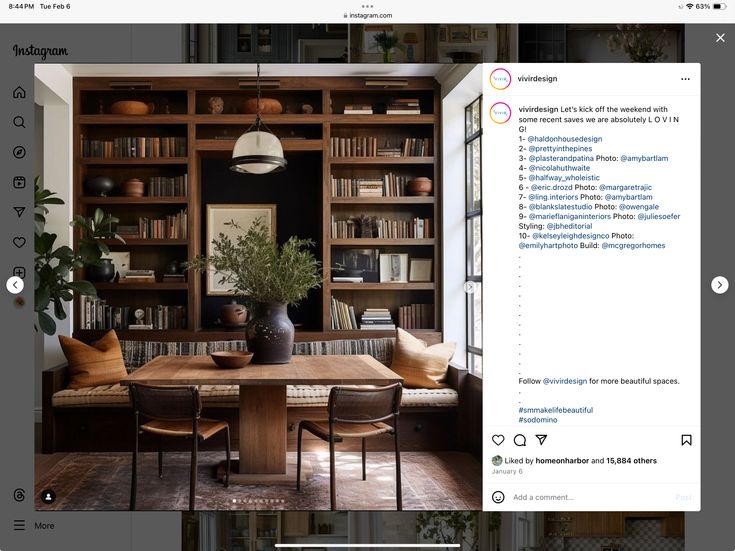 an image of a living room with bookshelves and furniture on the wall above it