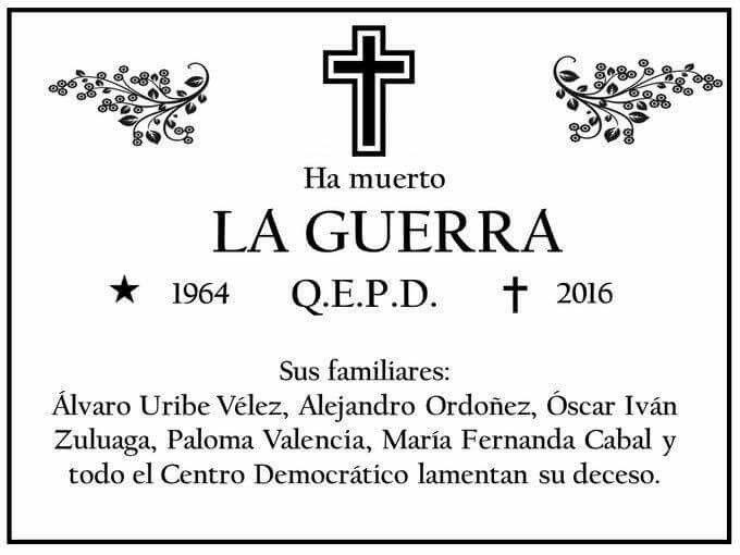 an image of a cross with the words la guera qepd