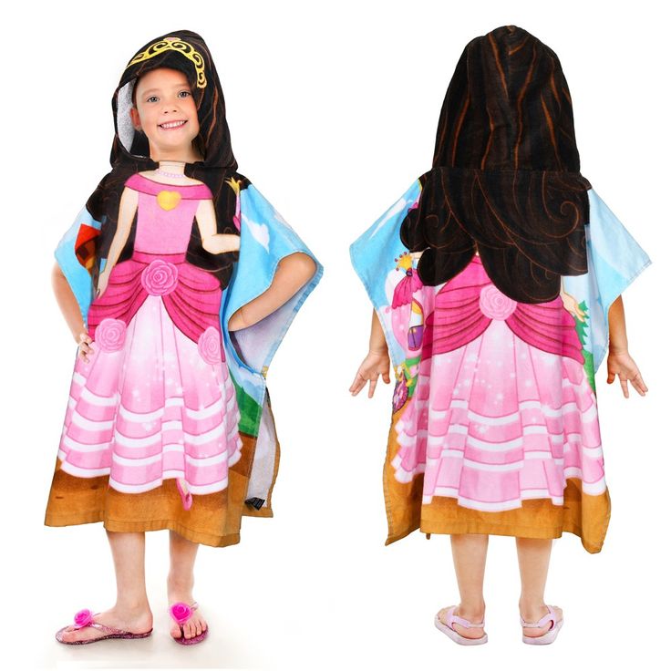 Tirrinia kids beach towel with hood can wear as robe and dry as towel and keep your kid dry, warm, and safe from unwarranted nudity. This lovely mermaid towel measures 24"x 52" with 12"x 9.5" hood, one size great for 1-6 years old growing toddlers and kids. Make easy to change your kid wetsuit in the public with privacy. Kid can use this surf cape to say goodbye to the cold, perfect for the beach, the pool, or even daily use around the house. Made of 100% cotton, super soft for kids' delicate sk Mermaid Towel, Princess Cape, Poncho Towel, Kids Beach Towel, Beach Poncho, Mermaid Kids, Capes For Kids, Changing Robe, Kids Poncho