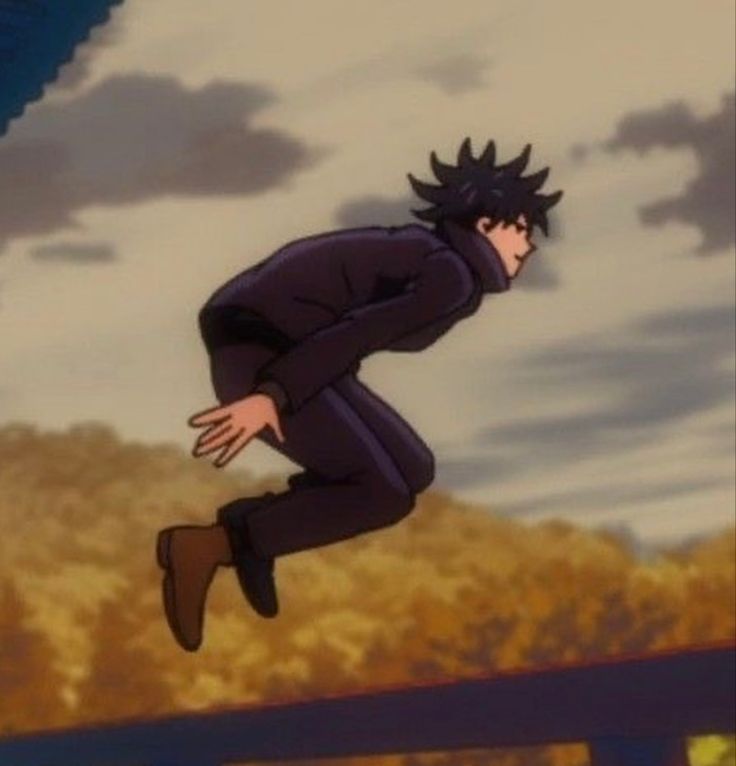 an animated image of a man jumping in the air